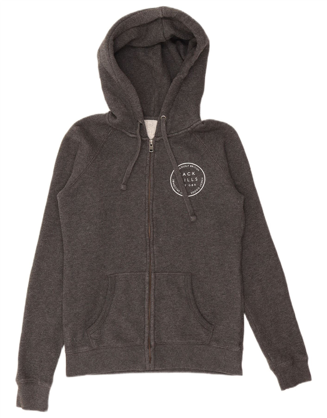Jack Wills Dame Grafisk Hættetrøje Sweater UK 10 Lille Grå Polyester