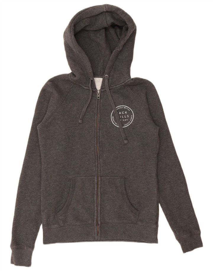 Jack Wills Dame Grafisk Hættetrøje Sweater UK 10 Lille Grå Polyester