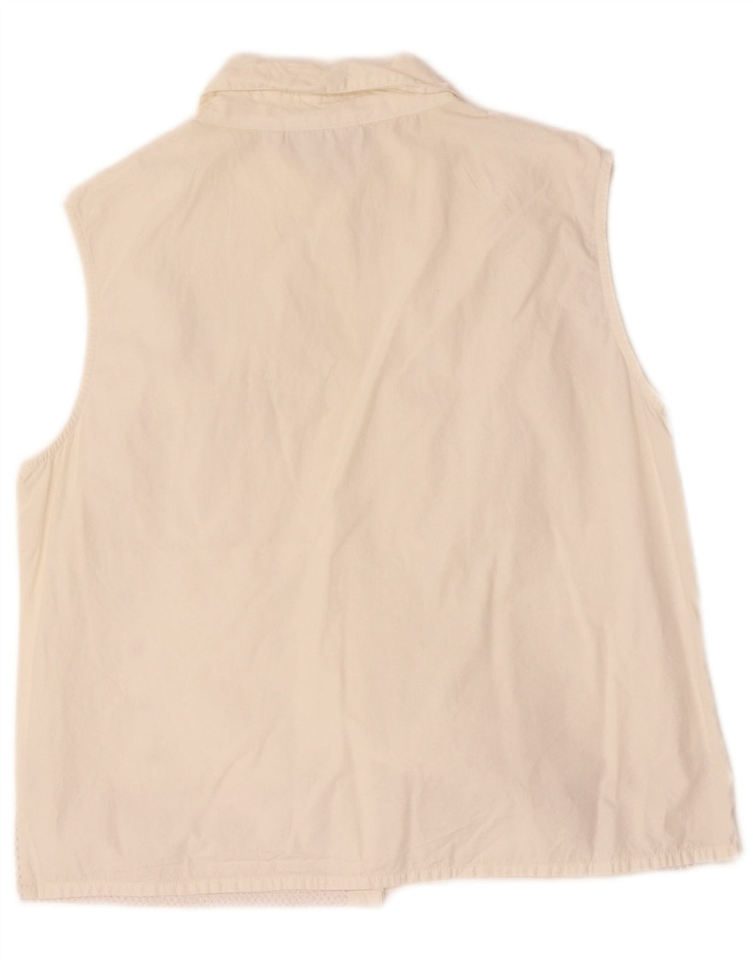 VINTAGE Womens Utility Gilet IT 44 Medium White Cotton