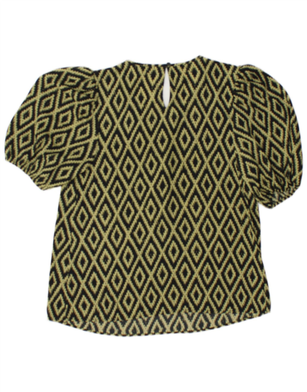 Marks & Spencer Damebluse Top UK 10 Small Black Argyle/Diamond