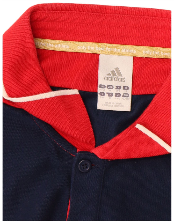 ADIDAS Polo skjorte til mænd UK 48/50 XL Marineblå Colourblock Bomuld