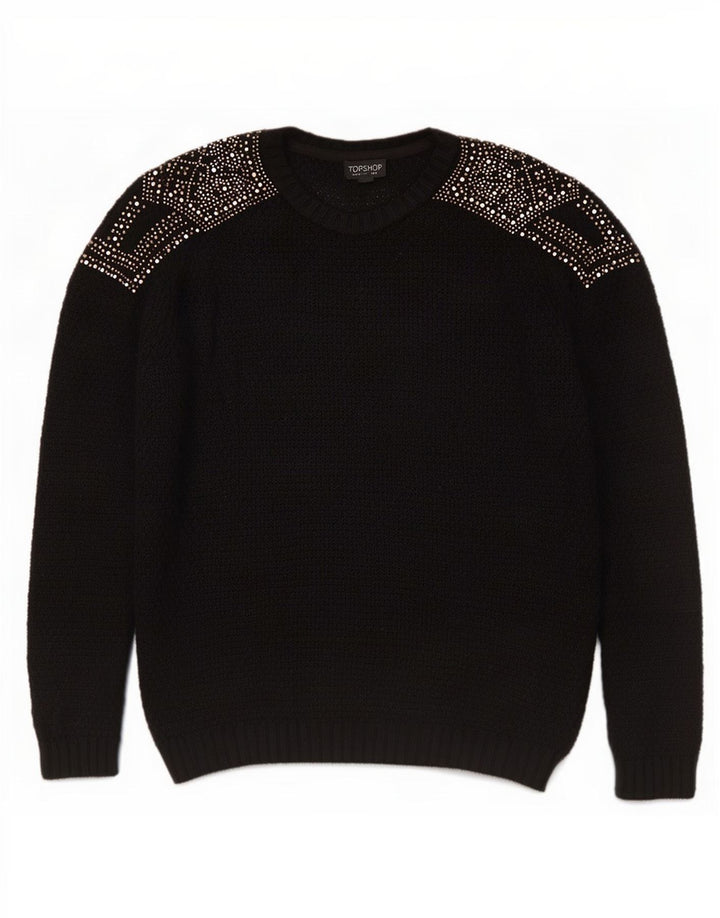 Topshop Dame Jumper Sweater UK 12 Medium Sort Viscose