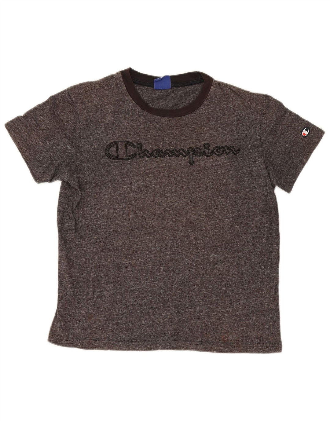Champion Kvinder Oversized Grafisk T-Shirt Top UK 10 Små Grå Flecked