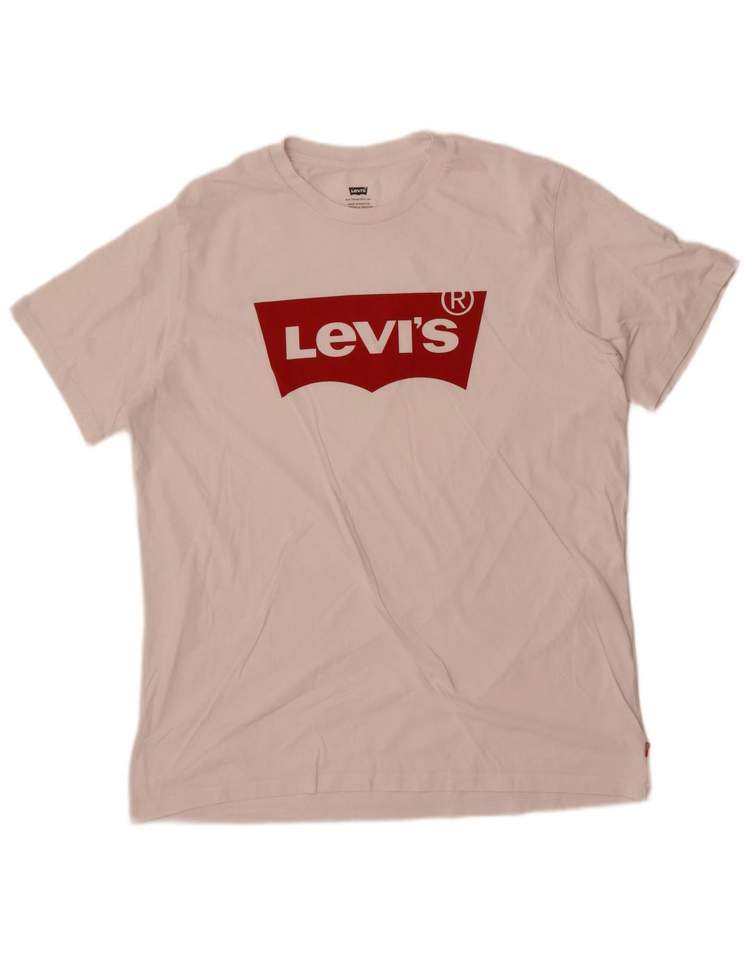 Levi's Herre Grafisk T-Shirt Top Stor Hvid