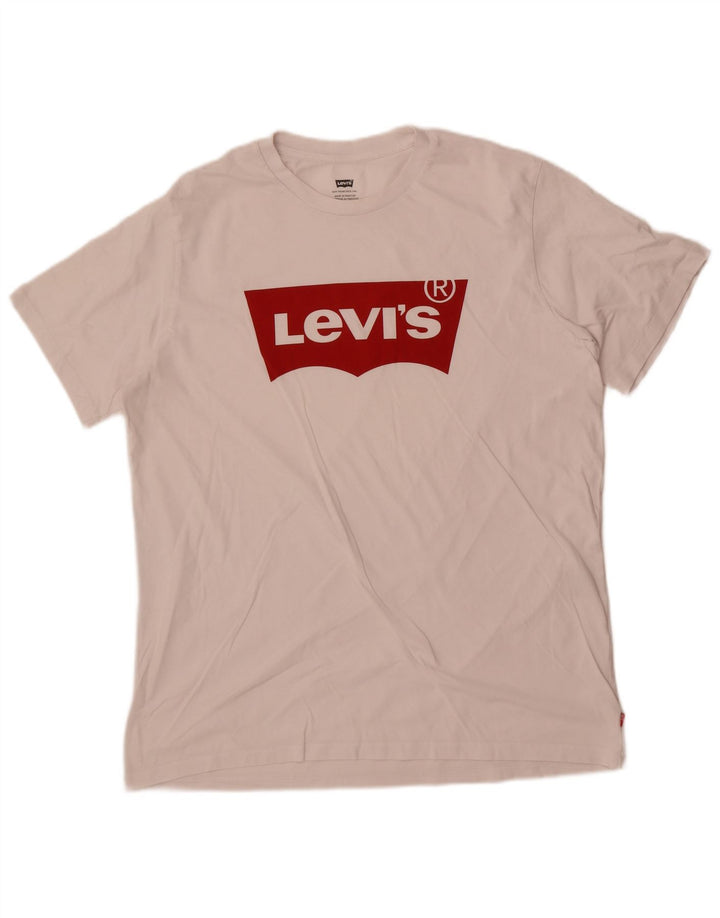 Levi's Herre Grafisk T-Shirt Top Stor Hvid