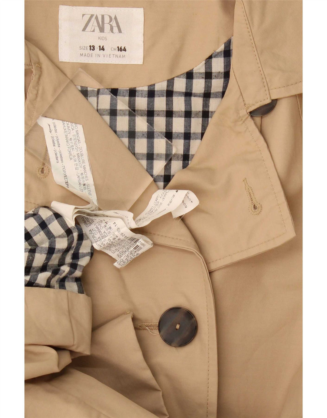 Zara Girl Trench Coat 13-14 år Beige Polyester