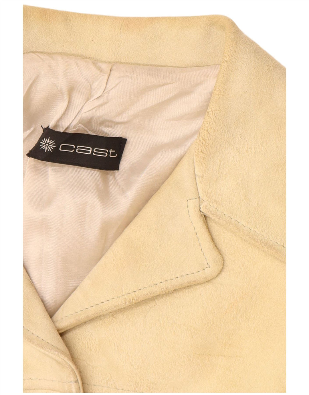 Vintage dame ruskindsjakke UK 12 Medium Beige Læder