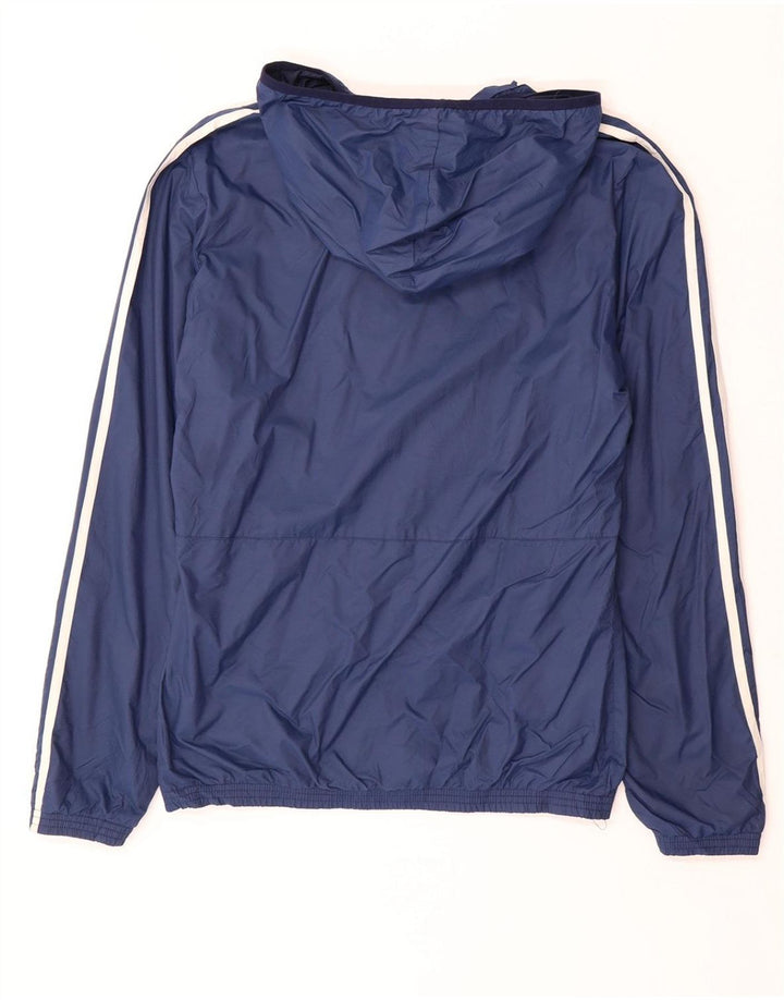 ADIDAS Træningsdragt med hætte til mænd, topjakke UK 36 Small Navy Blue Polyester