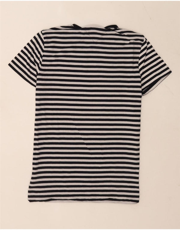 Tommy Hilfiger Mens Extra Slim T-Shirt Top Large Navy Blue Striped Cotton