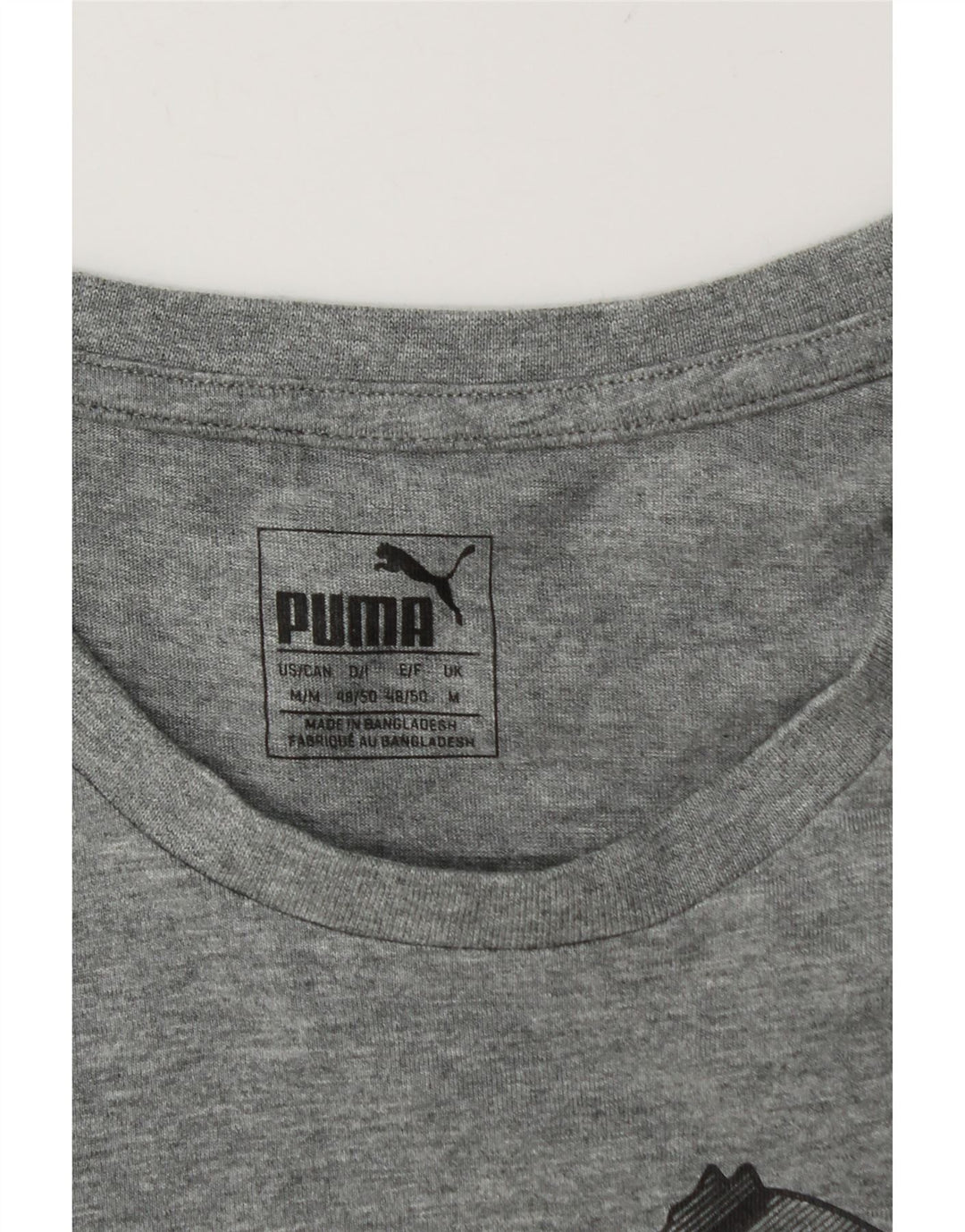 Puma Herre grafisk T-shirt Top Medium Grey Flecked