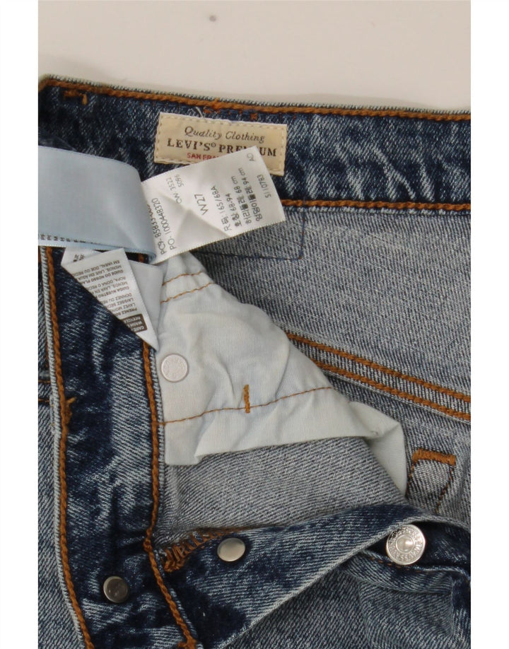 Levi's Womens 501 Distressed Denim Shorts W27 Små blå bomuld