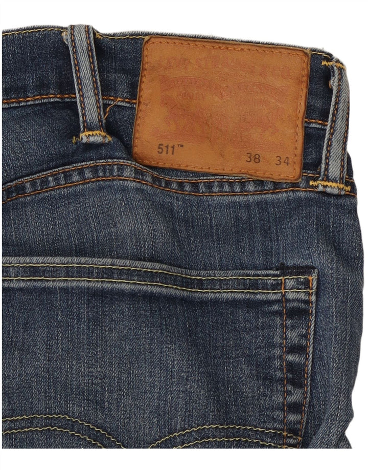 LEVI'S Herre 511 Slim Jeans W38 L34 Blå Bomuld