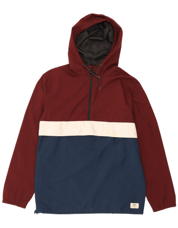 Vans Herre Hættetrøje Regnjakke UK 38 Medium Burgundy Colourblock