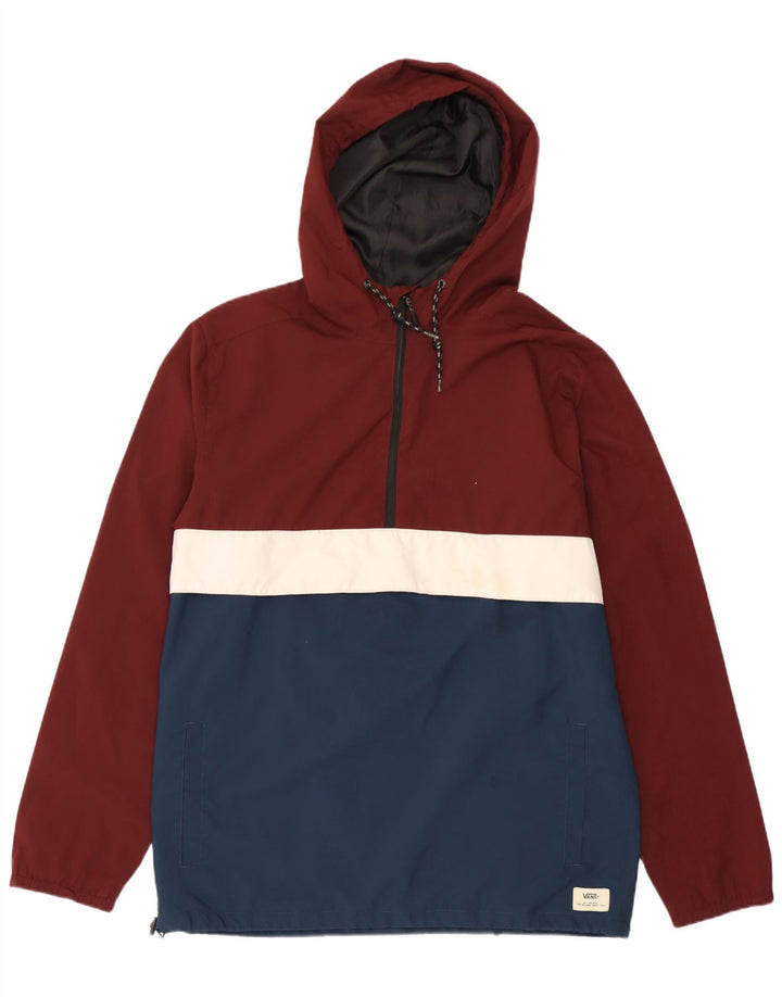 Vans Herre Hættetrøje Regnjakke UK 38 Medium Burgundy Colourblock