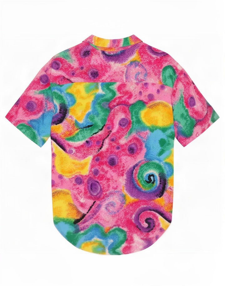 Vintage kvinders abstrakt mønster skjorte bluse UK 14 Medium Multicolored