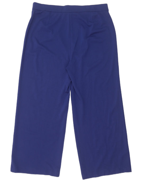 Marks & Spencer Womens Tracksuit Bukser med brede ben UK 20 2XL Blå Viscose