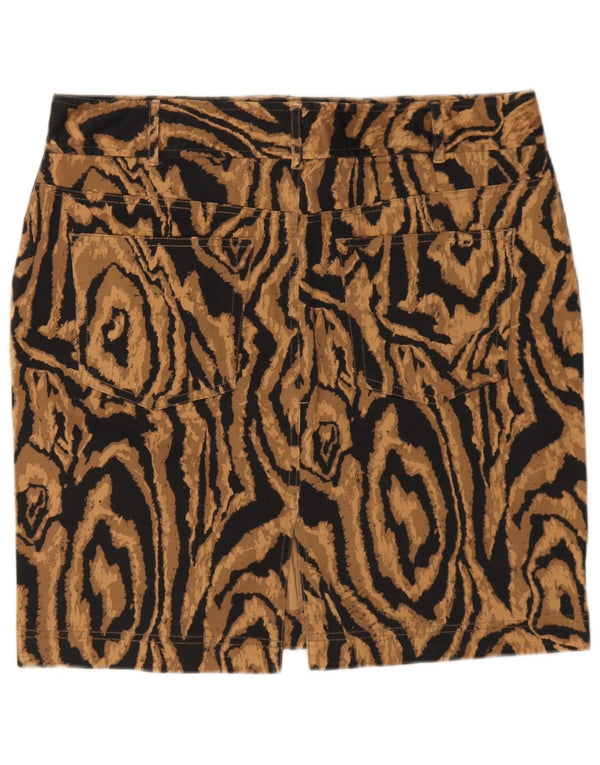 Chaps Womens Pencil Skirt US 12 Large W34 Brown Animal Print Bomuld