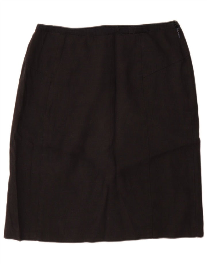 Stiksav lige nederdel til kvinder UK 12 Medium W28 sort linned