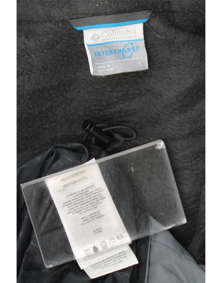 Columbia Mens Interchange Windbreaker Jacket UK 40 Large Black Colourblock