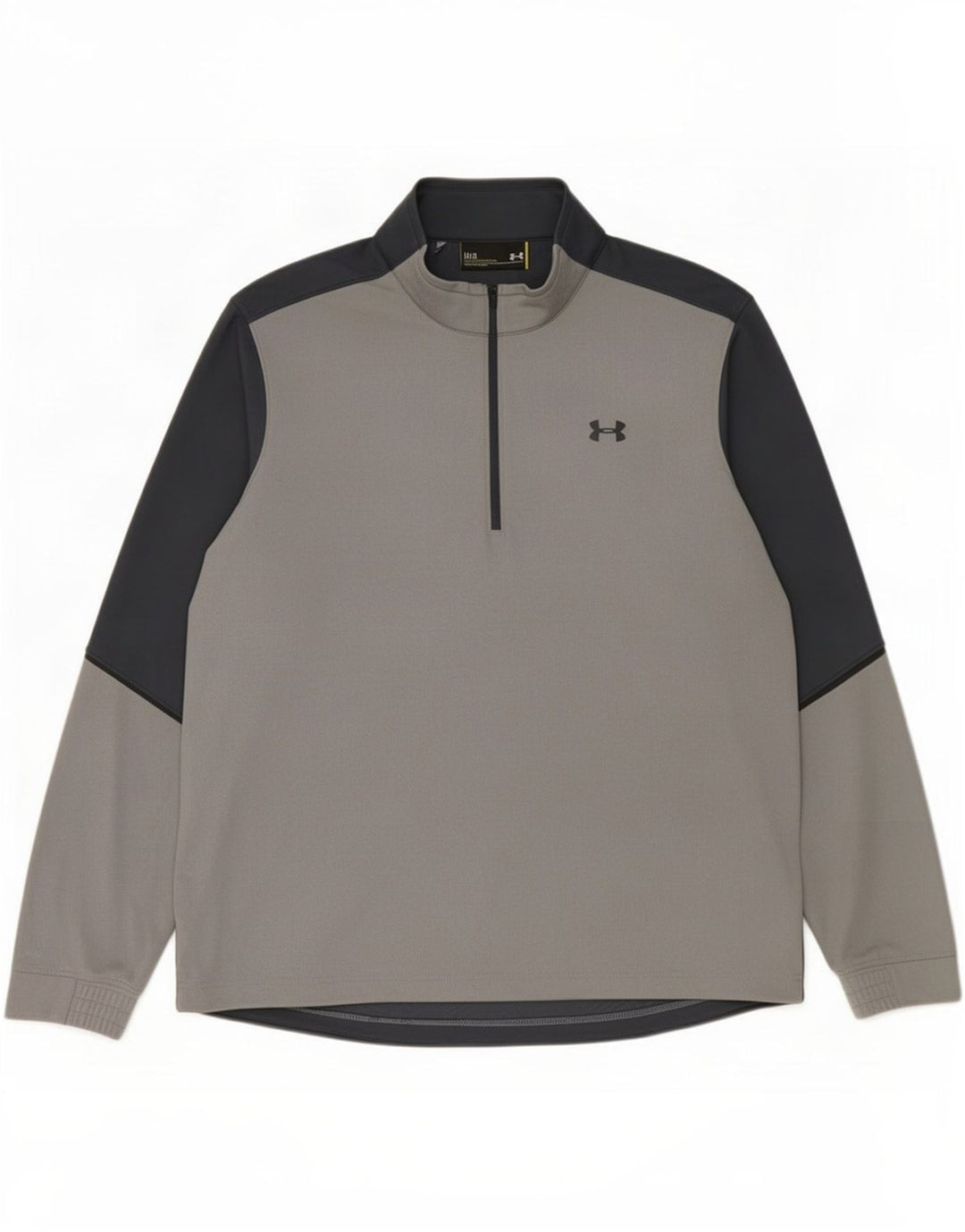 Under Armour Herre Grafisk Pullover Træningsdragt Top Stor Grå Colourblock