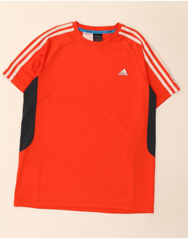 Adidas Boys Climalite T-Shirt Top 15-16 år Rød Colourblock