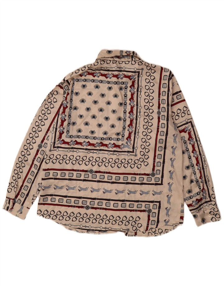 Marella Dame EMME Skjorte UK 12 Medium Beige Geometrisk Polyester