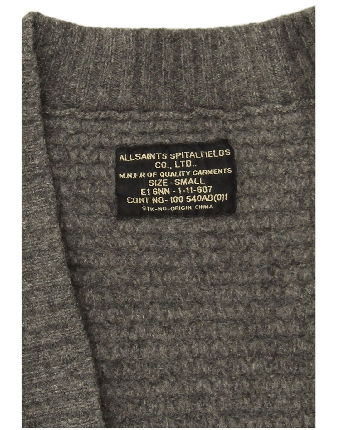 All Saints Womens Open Cardigan Sweater UK 10 Small Grey Lammeuld