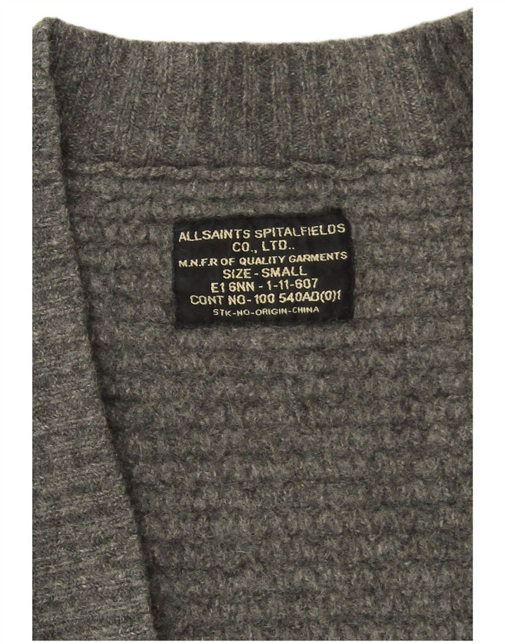 All Saints Womens Open Cardigan Sweater UK 10 Small Grey Lammeuld