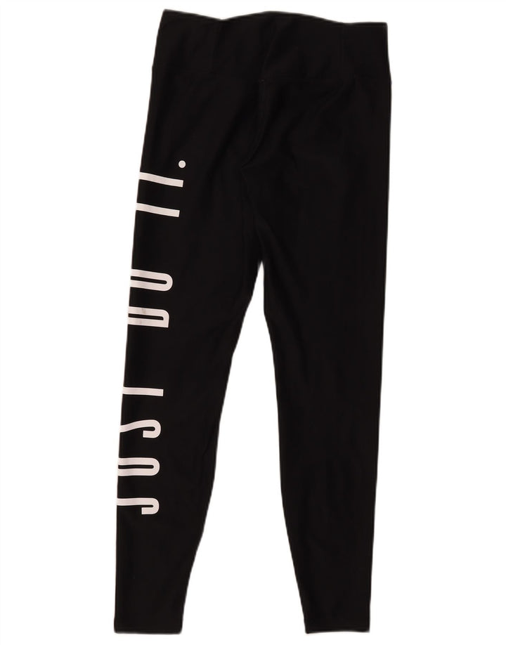 Nike Dame Dri Fit Grafiske Leggings UK 10 Small Black Polyester