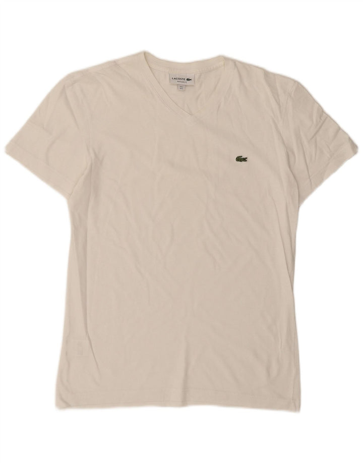 Lacoste Herre Regular Fit T-Shirt Top størrelse 3 Lille hvid bomuld