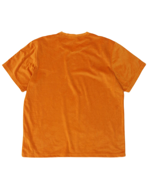 Adidas Dame Velour T-Shirt Top UK 18 XL Orange Polyester