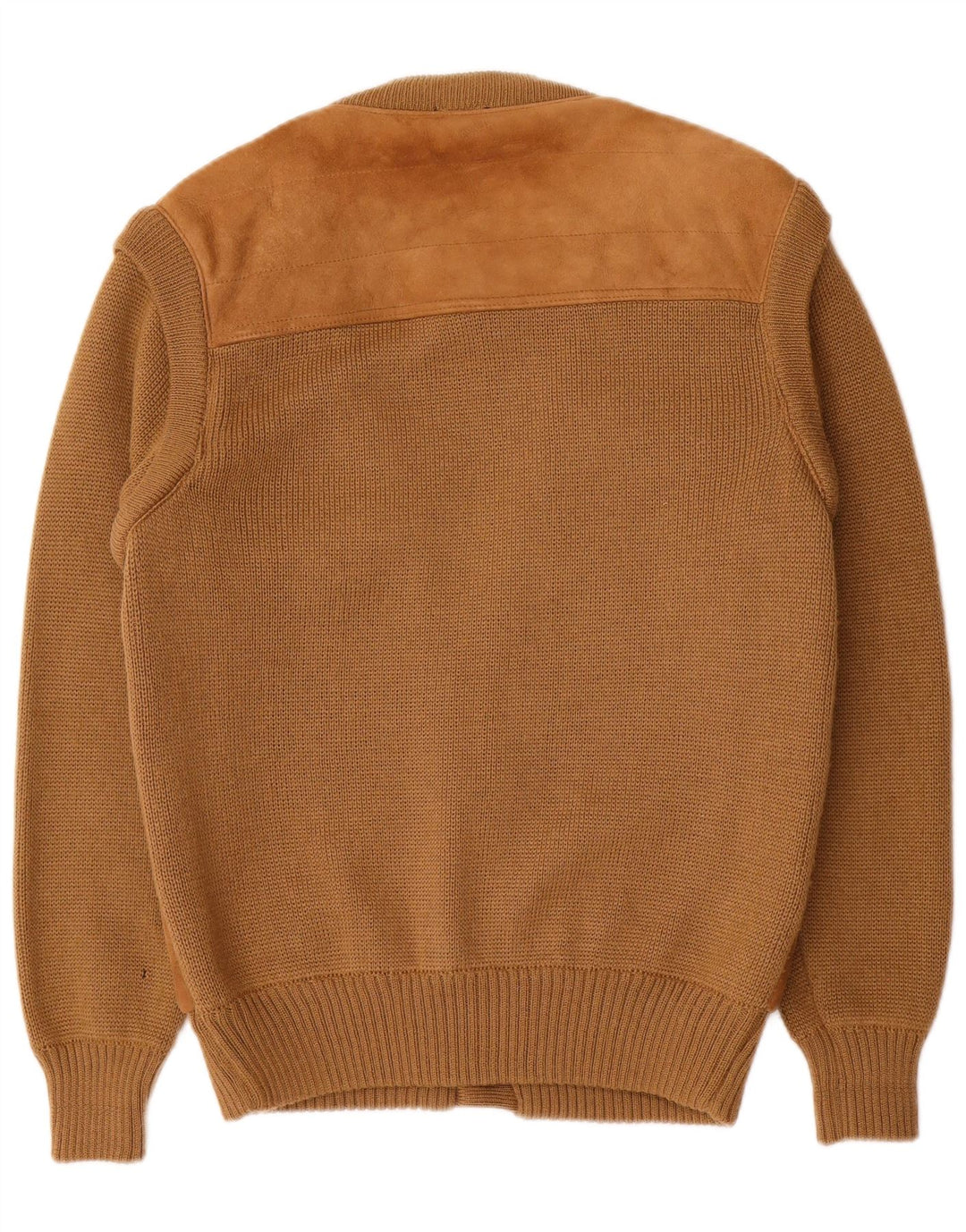 C&A Herre Ruskind Cardigan Sweater EU 52/54 Stor brunt læder