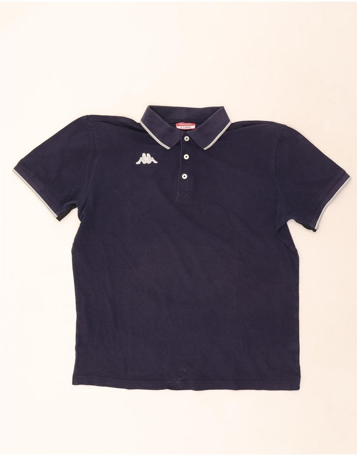 Kappa herre poloshirt XL marineblå stribet