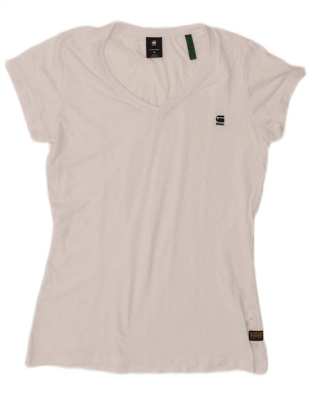 G-Star Dame T-Shirt Top UK 12 Medium Hvid Bomuld