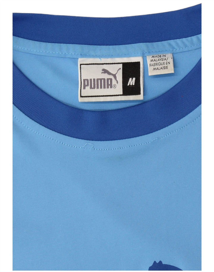 Puma Herre grafisk T-shirt Top Medium Blue Colourblock