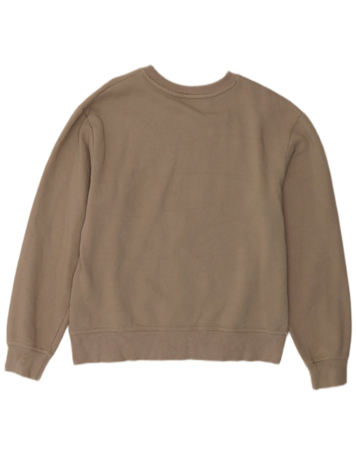 Zara Dame Oversized Sweatshirt Jumper UK 10 Small Beige Bomuld