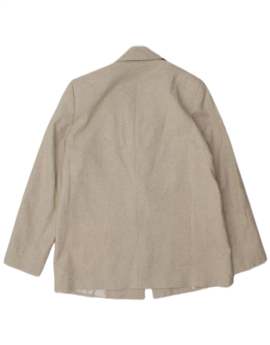 Zara Dame 1 Knap Blazer Jacket UK 14 Medium Beige Herringbone Acetate