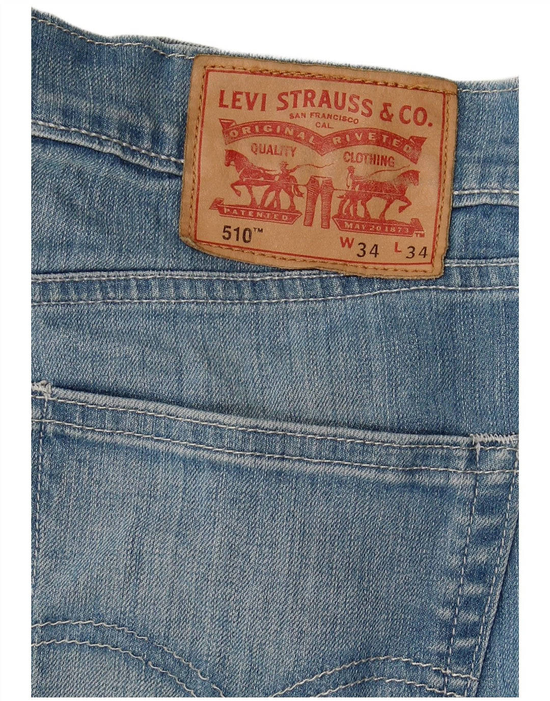 LEVI'S Herre 510 Skinny Jeans W34 L34 Blå Bomuld