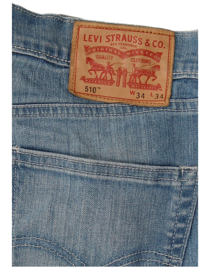 LEVI'S Herre 510 Skinny Jeans W34 L34 Blå Bomuld