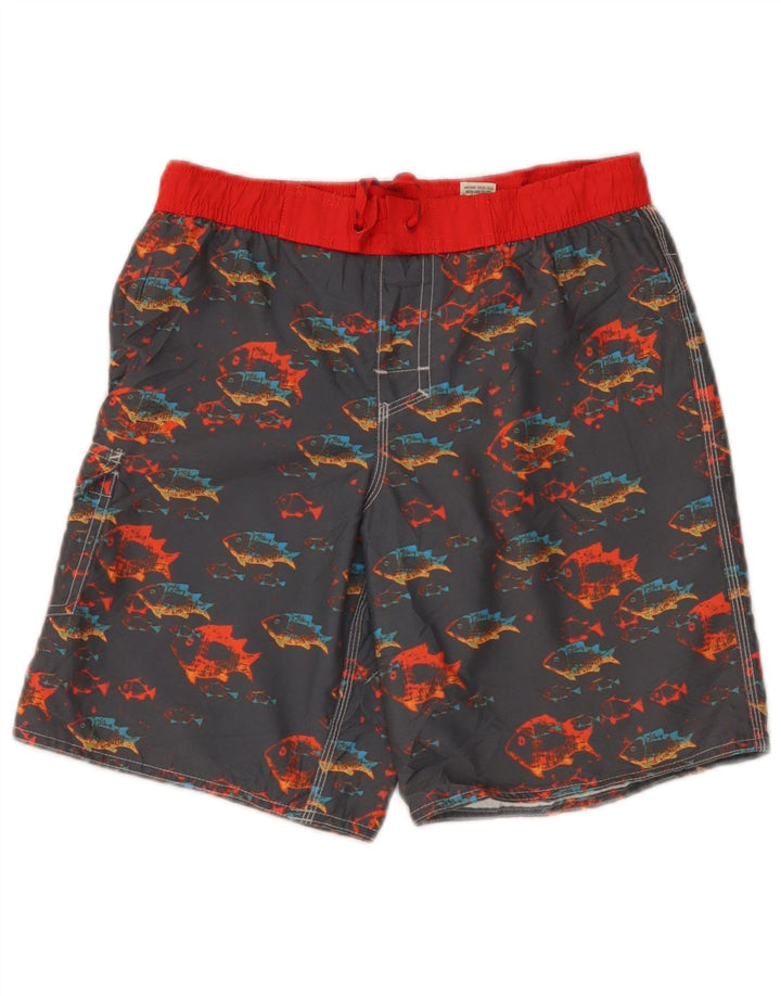 L.L.Bean drenge grafiske svømmeshorts 9-10 år grå polyester
