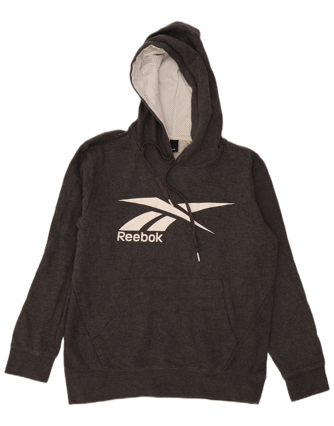 Reebok Grafisk hættetrøje til mænd, lille grå bomuld