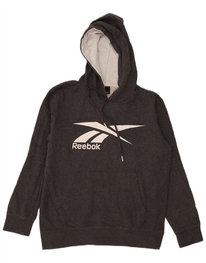 Reebok Grafisk hættetrøje til mænd, lille grå bomuld