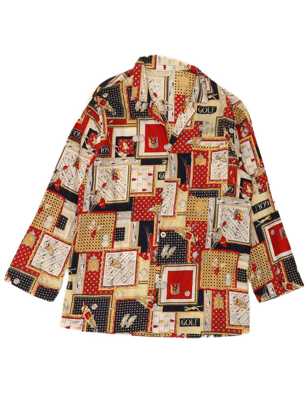 Vintage herre pyjamas skjorte IT 48 Lille flerfarvet patchwork bomuld