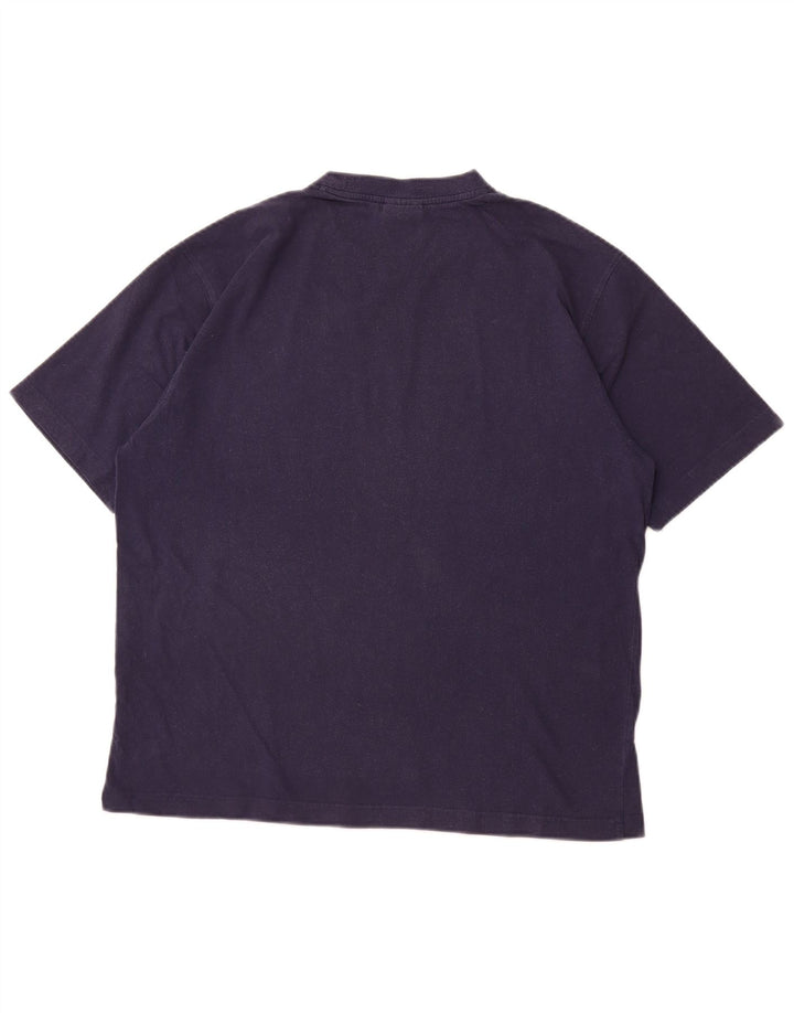 LACOSTE Herre T-Shirt Top Størrelse 5 Large Marineblå Bomuld