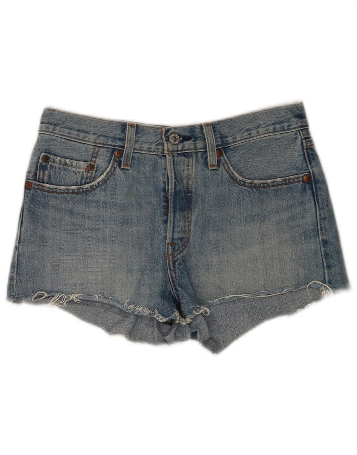 Levi's Womens 501 Distressed Denim Shorts W26 Små blå bomuld