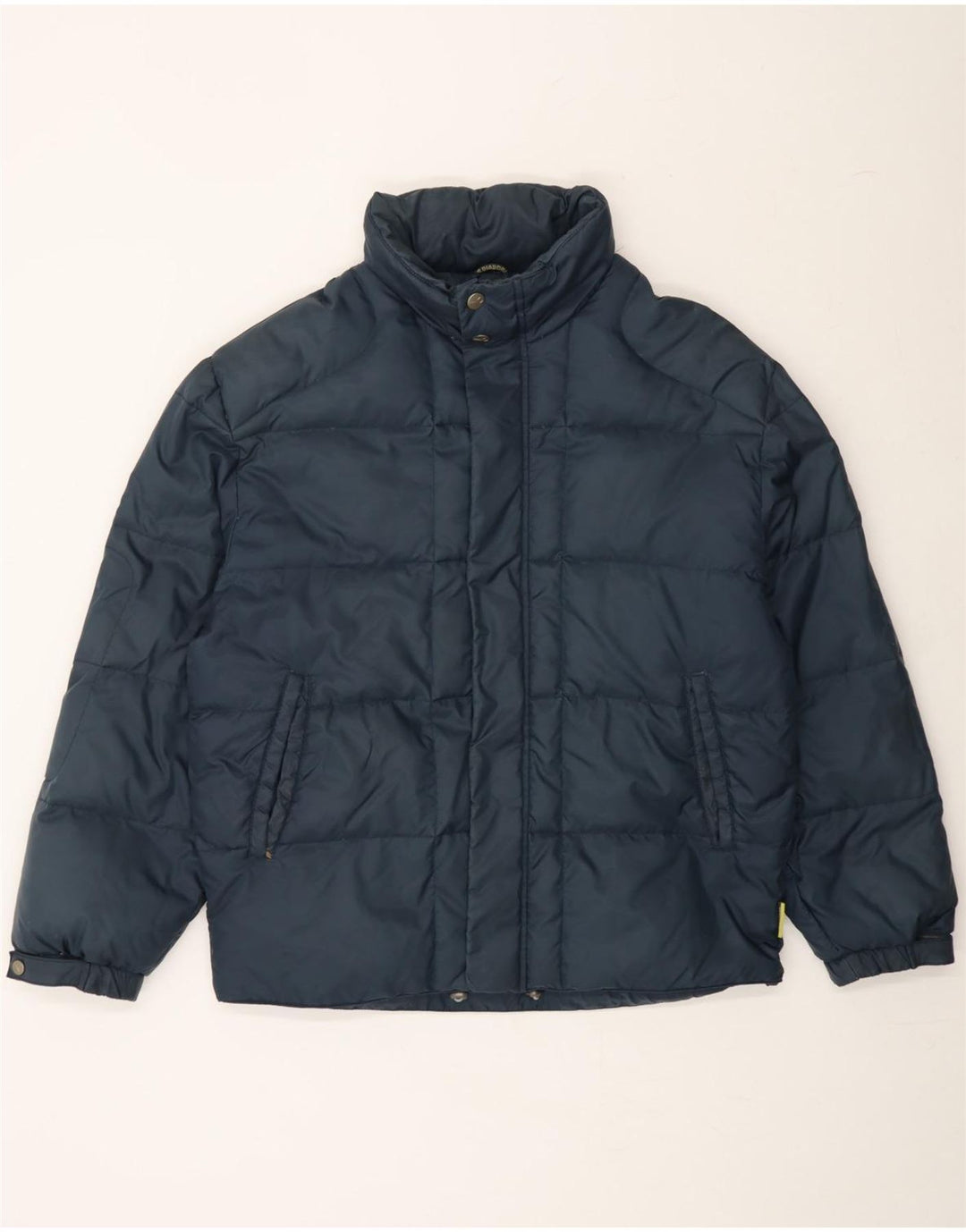 DIADORA Mens Hooded Padded Jacket UK 38 Medium Navy Blue Nylon Vintage Diadora and Second-Hand Diadora from Messina Hembry 