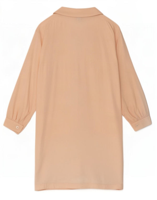 Vintage Dame Pullover Shirt Dress EU 42 Large Pink Silk
