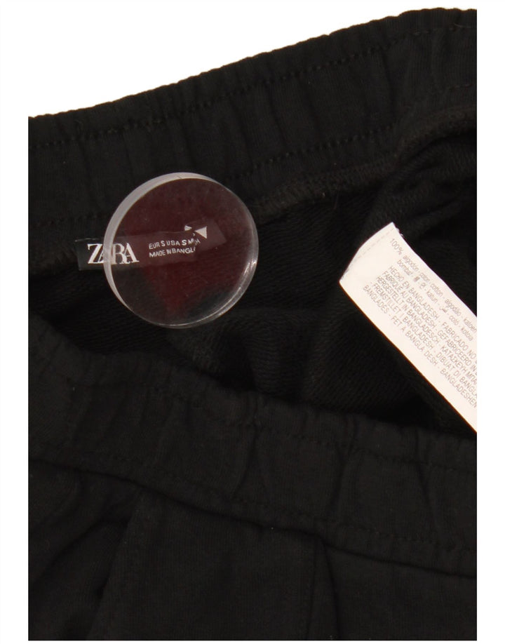 Zara Dame Cargo Træningsdragt Bukser UK 10 Small Black Bomuld