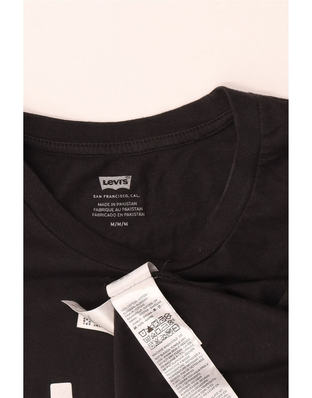 Levi's Dame Grafisk T-Shirt Top UK 14 Medium Sort Bomuld