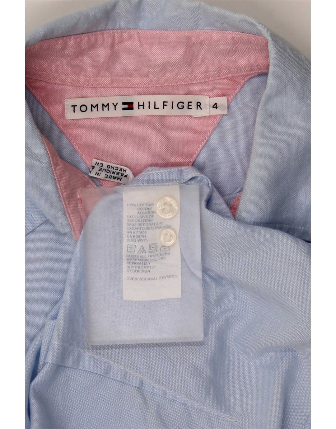 Tommy Hilfiger Dameskjorte US 4 Small Blue Cotton